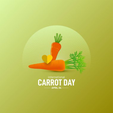 Uluslararası Havuç Günü. Havuç günü yaratıcı konsept vektör çizimi. 