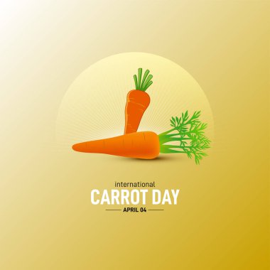 Uluslararası Havuç Günü. Havuç günü yaratıcı konsept vektör çizimi. 