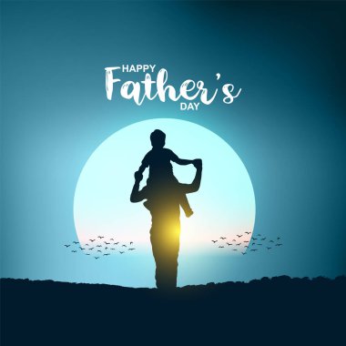 Babalar Günü posteri ya da mavi arka planda kravat ve hediye kutusuyla birlikte afiş. Babalar Günü için düzgünce selamlar ve hediyeler. Mutlu Babalar Günü yaratıcı konsepti. 