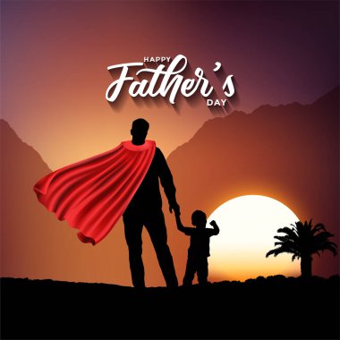 Babalar Günü posteri ya da mavi arka planda kravat ve hediye kutusuyla birlikte afiş. Babalar Günü için düzgünce selamlar ve hediyeler. Mutlu Babalar Günü yaratıcı konsepti. 