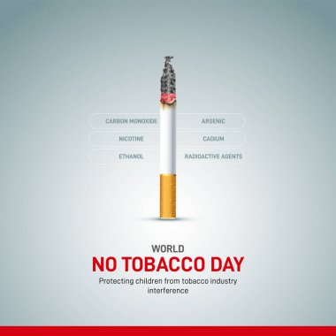 Sigara Yasağı ve Dünya Tütün Günü 2024. World No Tobacco Day yaratıcı şablon, afiş, poster, sosyal medya paylaşımı, tebrik kartı. 