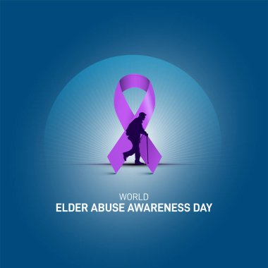 Dünya yaşlı istismarı. Yaratıcı kavram bayrağı, poster, sosyal medya paylaşımı, arka plan, şablon tasarım vektör ilüstrasyonu.. 