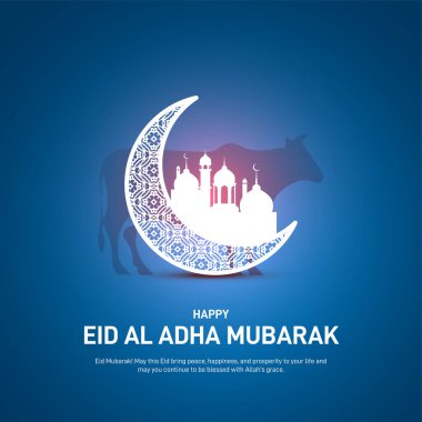 Bayram mübarek yaratıcı konsepti. Kurban Bayramı şablonu, afiş, poster, geçmiş, tebrik kartı, indirim afişi, sosyal medya postası, kartpostal vs. Müslüman bayram festivali yaratıcı.