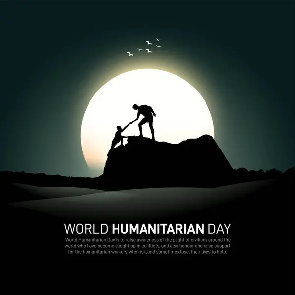 stock vector world humanitarian day 2024. World Humanitarian Day creative banner, poster, social media post, postcard, template, background design etc. Humanitarian concept design.