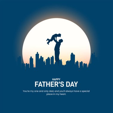Poster, kapak, afiş, sosyal medya paylaşımı, kartpostal tasarımı vs. için Mutlu Babalar Günü yaratıcı şablonları. Babalar Günü kavramı. Babalar Günü yaratıcı teması.