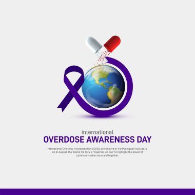 International Overdose Awareness Day creative poster, banner, social media post, template, background, postcard design etc. together we can. clipart