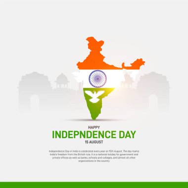 independence day in india. indian independence day creative banner, poster, social media post, template, background, postcard design etc. Republic day creative concept design. clipart