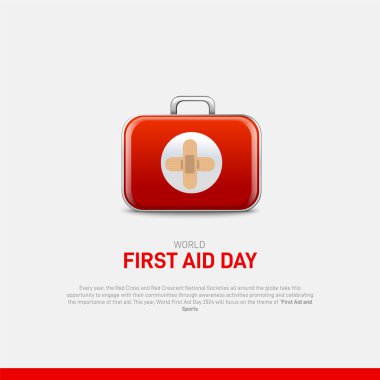 Dünya ilk yardım günü. dünya ilk yardım günü yaratıcı afişi, poster, sosyal medya paylaşımı, şablon, geçmiş, kartpostal tasarımı vs. Doktorlar Günü Yaratıcı Konsepti. 