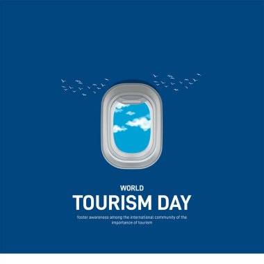 Dünya turizm günü. 2024 Dünya Turizm Günü yaratıcı afiş, poster, sosyal medya postası, şablon, arkaplan, kartpostal tasarımı vs.. 