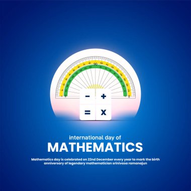 Uluslararası matematik yaratıcı afiş, poster, sosyal medya postası, kartpostal, arkaplan, arkaplan, tebrik kartı, şablon, web afişi, kapak tasarımı vb..