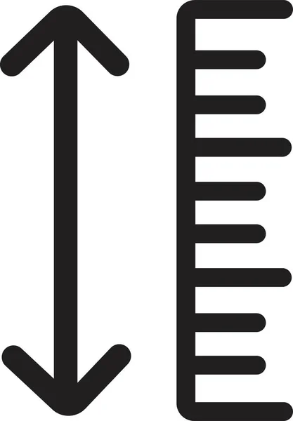 調節可能なライン高さのアイコン 長さ記号を調整する サイズ調整の矢印は白い背景で単離しました 調節可能な高さ 情報記号 — ストックベクタ
