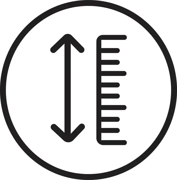 Icono Altura Línea Ajustable Ajustar Símbolo Longitud Signo Flecha Ajuste — Archivo Imágenes Vectoriales
