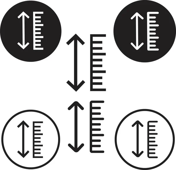 Satz Von Einstellbarer Höhe Symbol Längensymbol Anpassen Pfeilzeichen Zur Größenanpassung — Stockvektor