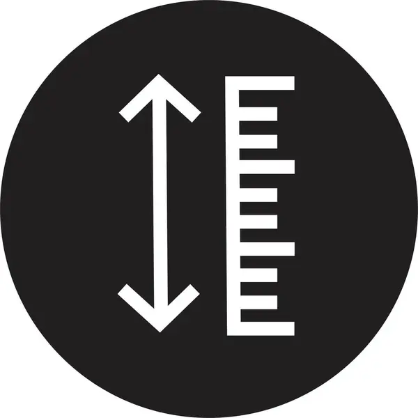 Adjustable Flat Height Icon Adjust Length Symbol Size Adjustment Arrow — Stock Vector