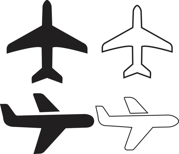 Flugzeug Symbol Gesetzt Flugzeug Symbol Symbol Für Den Flugverkehr Urlaubssymbol — Stockvektor