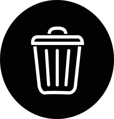 Basit siyah çöp kutusu simgesi. Piktogram çekin. Beyaz bir arka planda izole edilmiş. Birinci kalite sembol. mobil uygulama ve web siteleri için imzalayın.