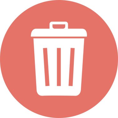 Basit bir turuncu çöp kutusu simgesi. Piktogram çekin. Beyaz bir arka planda izole edilmiş. Birinci kalite sembol. mobil uygulama ve web siteleri için imzalayın.