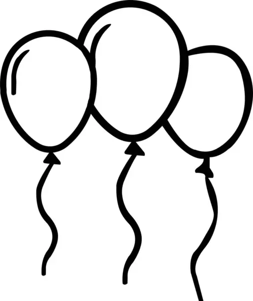 Festlig Linje Ballonger Med Streamer Och Konfetti Layout För Födelsedag — Stock vektor