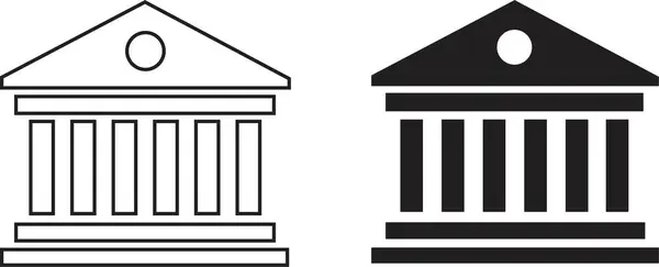 Набор Черного Значка Банка Подходит Дизайна Сайта Логотипа Приложения Искушения — стоковый вектор