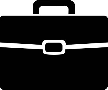 düz evrak çantası simgesi. Çanta, portföy sembolü. Beyaz arkaplanda düz tabela var. Grafik ve web tasarımı için basit bir simge. Çanta, iş, ofis, iş simgesi.