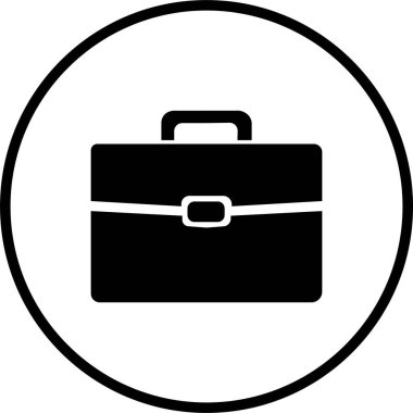 düz çizgi evrak çantası simgesi. Çanta, portföy sembolü. Beyaz arkaplanda düz tabela var. Grafik ve web tasarımı için basit bir simge. Çanta, iş, ofis, iş simgesi.