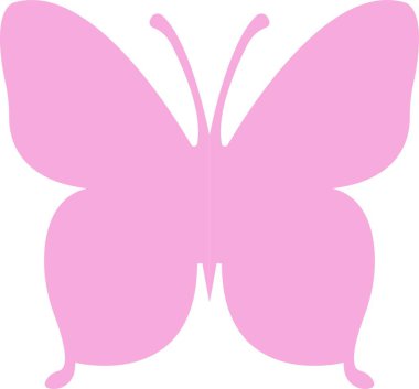 Pembe Kelebek basit yassı tasarımı şeffaf arkaplanda izole edildi