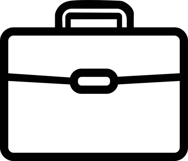 Ligne Plate Briefcase Icône Sac Symbole Portefeuille Panneau Plat Isolé — Image vectorielle
