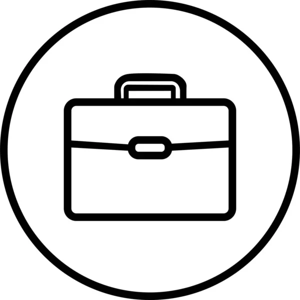Linie Flache Aktentasche Symbol Tasche Portfolio Symbol Flaches Schild Isoliert — Stockvektor