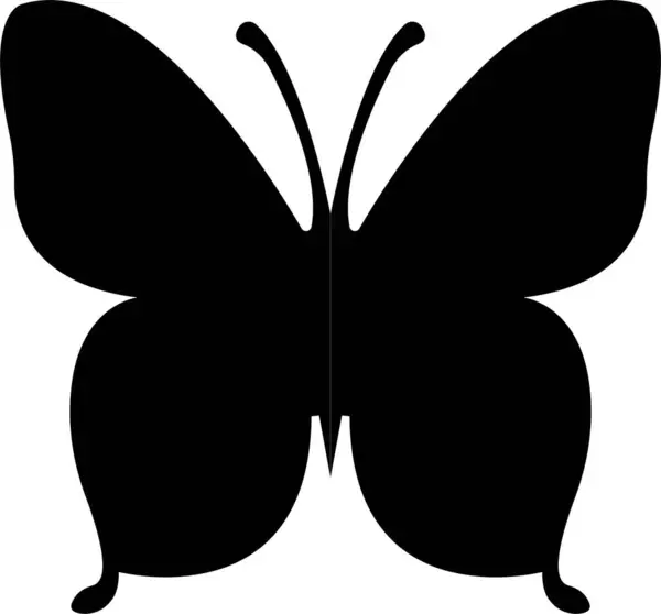 Черная Бабочка Простой Плоский Дизайн Изолирован Прозрачном Фоне — стоковый вектор