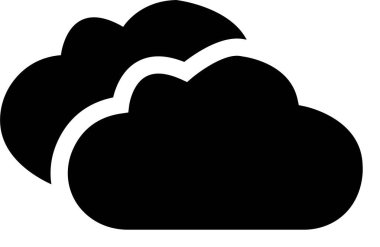 Siyah Bulut simgesi beyaz arka planda izole edilmiş düz moda bir şekilde. Bulut ağ simgesi. Web sitenizin tasarımı için bulut sembolü, logo, uygulama, UI. Bulut şekilleri tasarımı. Veri teknolojisi simgesi .