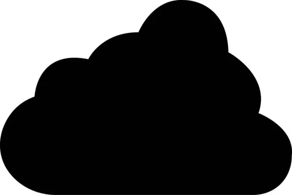 Icono Nube Negra Estilo Plano Moda Aislado Sobre Fondo Blanco — Vector de stock