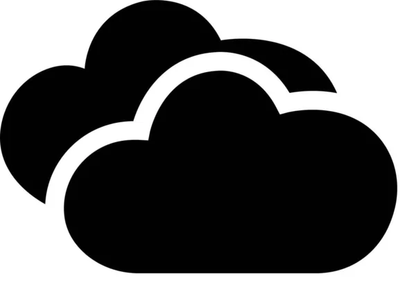 Чорна Піктограма Хмари Модному Плоскому Стилі Ізольована Білому Тлі Піктограма — стоковий вектор