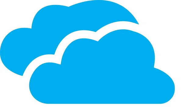 Blauw Wolk Icoon Trendy Platte Stijl Geïsoleerd Witte Achtergrond Cloud — Stockvector