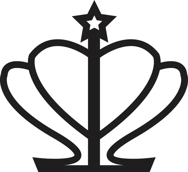 クラウンアイコンテンツカラー編集可能 白い背景に隔離されたクラウンの黒いシルエット 王冠シンボル ラインクラウンアイコン ベクトルフラットクラウン — ストックベクタ