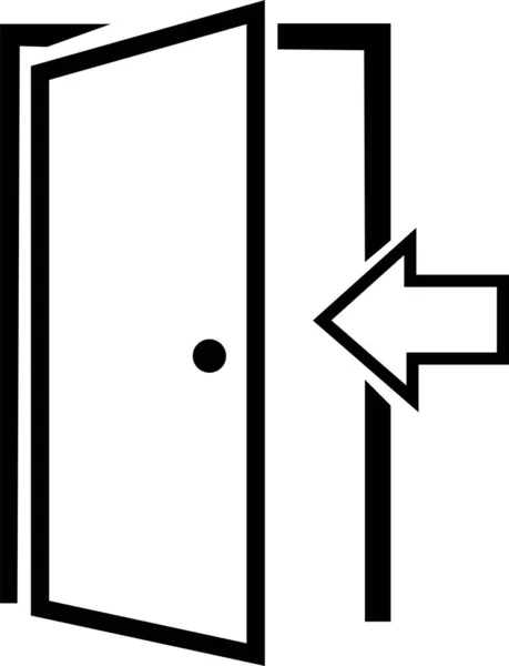 Черная Дверь Икона Модном Плоском Стиле Изолированы Белом Фоне Символ — стоковый вектор