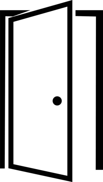 白い背景に隔離されたトレンディなフラットスタイルの黒いドアアイコン ウェブサイトのデザイン アプリ Uiのオープンラインドアシンボル エントランスドアアイコン — ストックベクタ