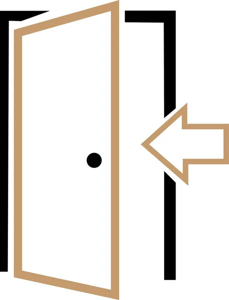 Кожа Линии Дверей Икона Модном Плоском Стиле Изолированы Белом Фоне — стоковый вектор