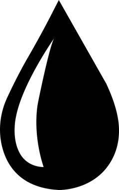 Siyah su damlası şekil simgesi. Su ya da yağmur damlaları şekil simgesi. Kan ya da yağ damlası. Tesisat logosu. Düz bir taslak. Parlak su damlaları beyaz arkaplanda izole edildi.