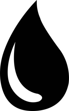 Siyah su damlası şekil simgesi. Su ya da yağmur damlaları şekil simgesi. Kan ya da yağ damlası. Tesisat logosu. Düz bir taslak. Parlak su damlaları beyaz arkaplanda izole edildi.