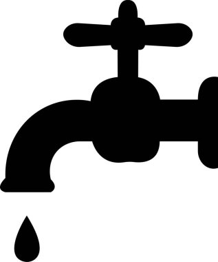 Beyaz arkaplanda musluk simgesi. Mobil konsept ve web uygulamaları tasarımı için modern temizlik sembolü. Su musluğu. Banyo musluğu sembolü düz stil.