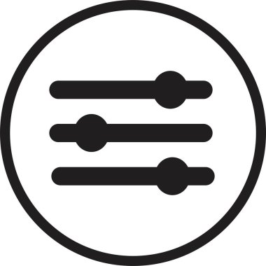 Uygulamalar ve web sitesi için filtre simgesi. Ses ya da müzik Pictogram 'ı kontrol eder. Özel filtre ui düğmesi. Web şablonu ve uygulama için çubuk simgesi ayarları. beyaz arkaplanda dizayn.