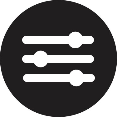 Uygulamalar ve web sitesi için filtre simgesi. Ses ya da müzik Pictogram 'ı kontrol eder. Özel filtre ui düğmesi. Web şablonu ve uygulama için çubuk simgesi ayarları. beyaz arkaplanda dizayn.
