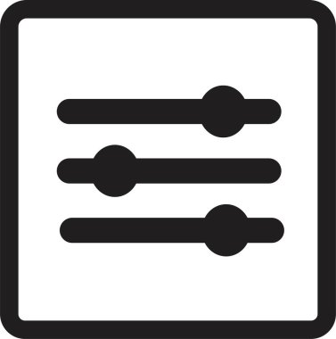 Uygulamalar ve web sitesi için filtre simgesi. Ses ya da müzik Pictogram 'ı kontrol eder. Özel filtre ui düğmesi. Web şablonu ve uygulama için çubuk simgesi ayarları. beyaz arkaplanda dizayn.