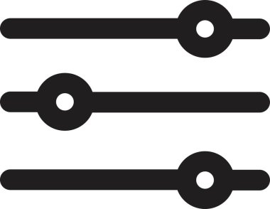 Uygulamalar ve web sitesi için filtre simgesi. Ses ya da müzik Pictogram 'ı kontrol eder. Özel filtre ui düğmesi. Web şablonu ve uygulama için çubuk simgesi ayarları. beyaz arkaplanda dizayn.