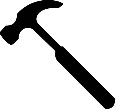 Siyah Çekiç simgesi siyah renkli düzenlenebilir şablon. Beyaz arkaplanda izole edilmiş çekiç sembolü. Grafik ve web tasarımı için basit vektör.