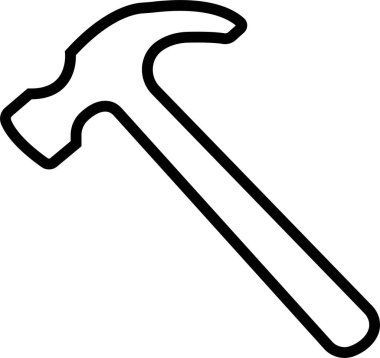 Siyah çizgi çekiç simgesi siyah renk düzenlenebilir şablon. Beyaz arkaplanda izole edilmiş çekiç sembolü. Grafik ve web tasarımı için basit vektör.