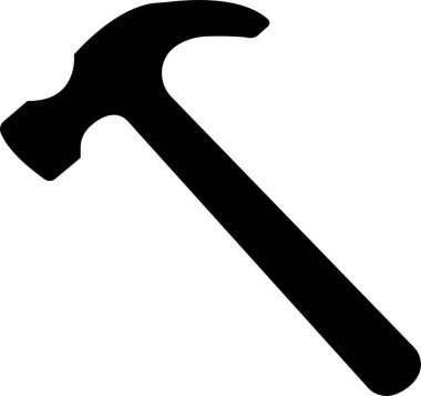 Siyah Çekiç simgesi siyah renkli düzenlenebilir şablon. Beyaz arkaplanda izole edilmiş çekiç sembolü. Grafik ve web tasarımı için basit vektör.