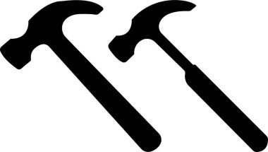 Siyah çekiç simgesi seti siyah renkli düzenlenebilir şablon. Beyaz arkaplanda izole edilmiş çekiç sembolü. Grafik ve web tasarımı için basit vektör.