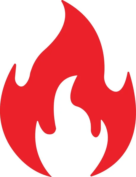 Rood Vuurbord Brand Vlam Pictogram Geïsoleerd Witte Achtergrond Vuurvlam Symbool — Stockvector