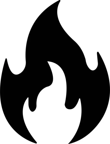 Плоский Знак Огня Значок Огня Изолирован Белом Фоне Символ Огненного — стоковый вектор